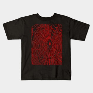 Artistic Halloween Spider Web Cobweb Doodle In Red Kids T-Shirt